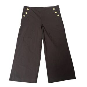 Chico's Brown Pull On Wide Leg Cropped Pant Size 14